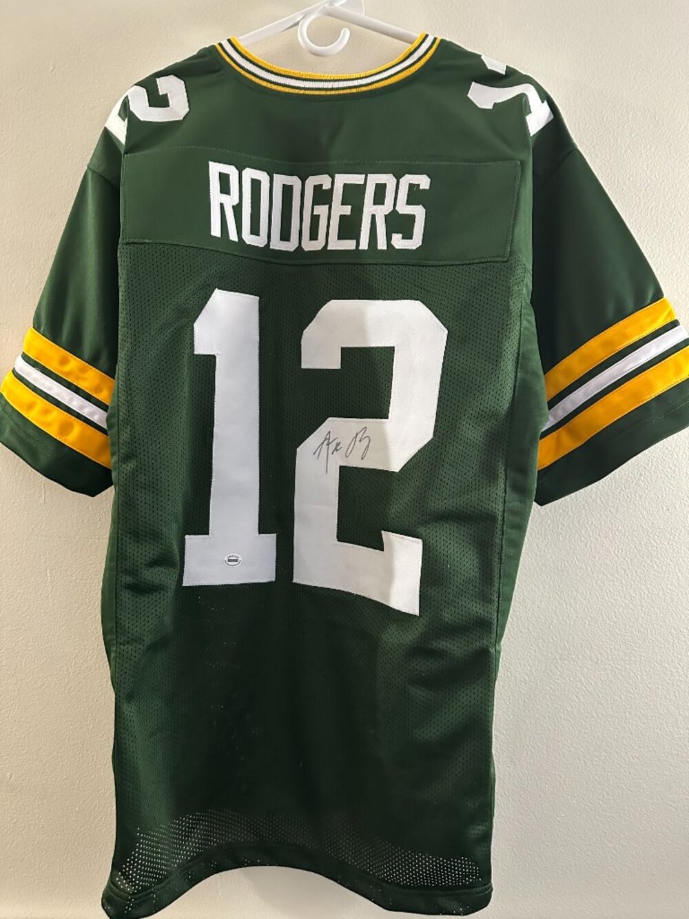 AARON RODGERS SIGNED GREEN BAY PACKERS AUTOGRAPHED CUSTOM JERSEY w/COA - XL 1063